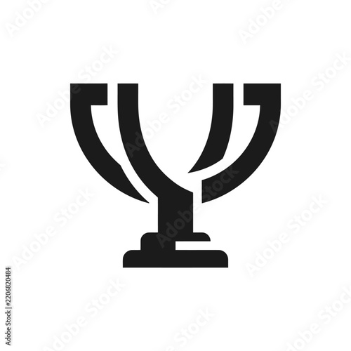 Minimalist Trophy Cup Vector Icon Symbolizing Success and Victory