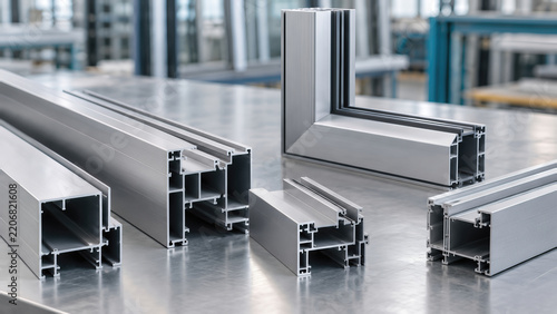 Aluminum Extrusion Profiles Displayed for Industrial Fabrication