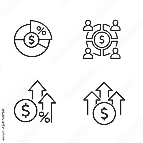 Financial Growth and Collaboration Icon Set