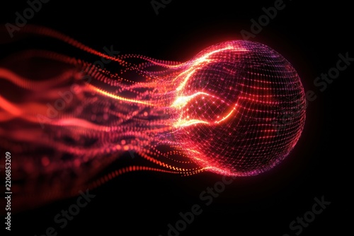 Plasma Orb: A mesmerizing, energetic orb of glowing red plasma swirls and pulsates against a dark background, hinting at powerful forces and advanced technology.