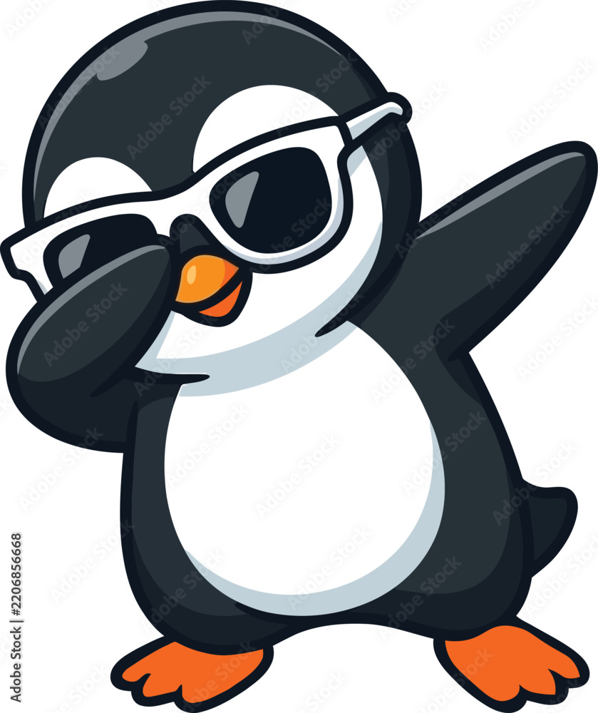 Fototapeta premium Cool penguin dabbing