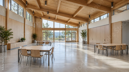 Contemporary Timber Community Hall Interior