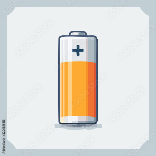 Pile stylisée avec niveaux de charge colorés, illustration d’énergie et puissance