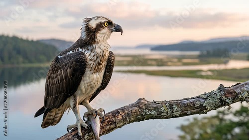 osprey close up at morning light in florida usa video