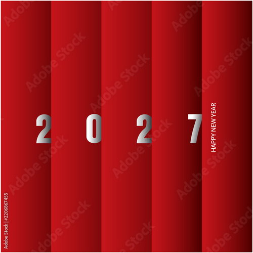 Happy new year background. 2027 red background.
