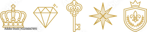 gold icon set, luxury finance symbols, precious metal graphics, wealth investment elements, bullion bars, golden coins, jewelry symbols, premium banking resources, wealth management, elegant financial