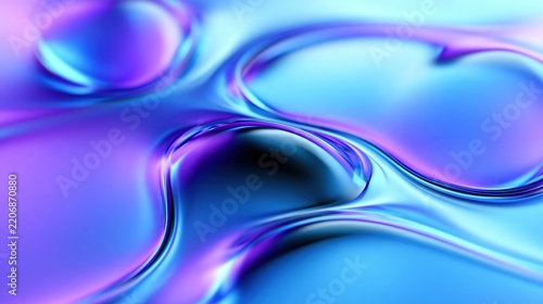 Abstract background with flowing liquid shapes in vibrant blue and purple gradient colors