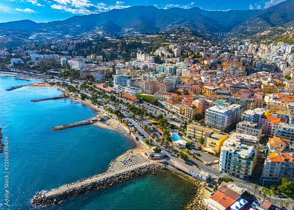Obraz premium View of Sanremo in the province of Imperia. Liguria, Italy