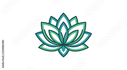 Minimal Geometric Lotus Flower Vector