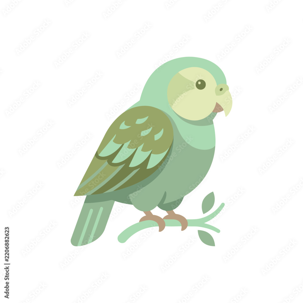 Fototapeta premium Green Parrot Vector Illustration