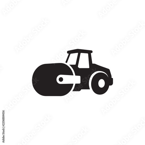 Road roller compactor icon for highway construction and asphalt paving
Black silhouette road roller compactor icon for highway construction, asphalt paving, road work and civil engineering machinery