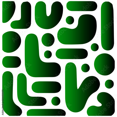 Abstract organic blob seamless pattern with green fluid shapes vector background