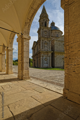 MONTEPULCIANO, ITALY, April 22, 2026 : San Biagio church, built near 1540, is considered a fine example of Tuscany Renaissance gothic style