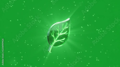 Ecological co2 cloud and carbon reduction icon loop 4k green screen.