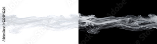 Smoke strands intertwining in delicate flowing ribbons for elegant overlays in PNG Transparent and Black Background Versions
