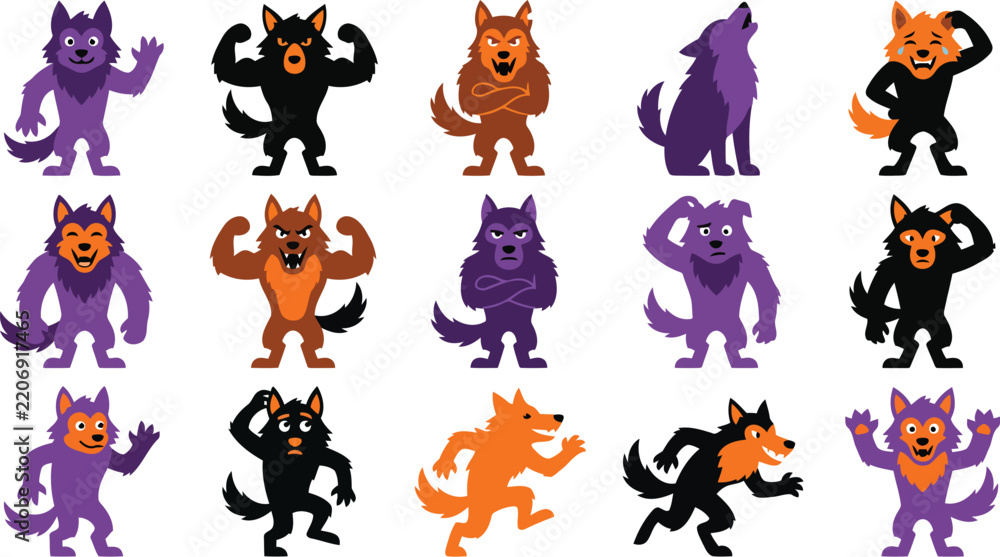 Obraz premium Halloween Black Cat Character Collection