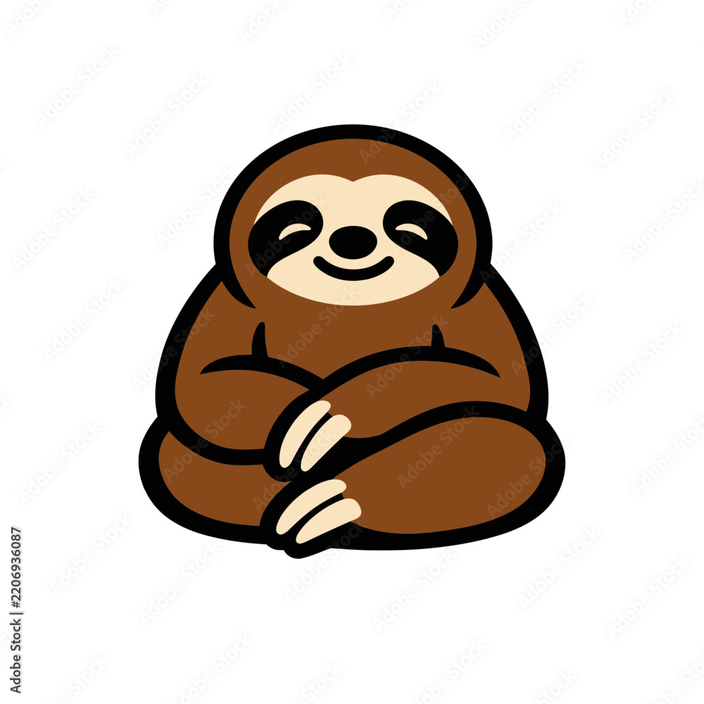 Obraz premium Modern Minimalist Two-Toed Sloth Emblem