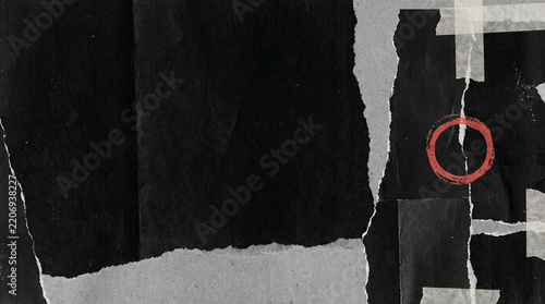 Punk Grunge Revival Collage Background Abstract Torn Paper Texture Urban Street Style 90s Aesthetic Aesthetic Overlay Design Element Monochrome Dark Paper Layers Distressed Aged Decorative Digital