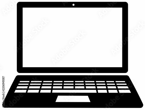 Black Laptop Computer Front View