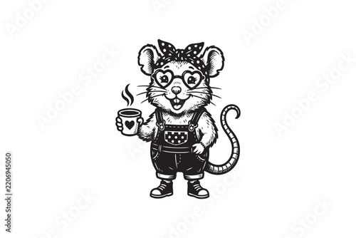 rat  Coffee Vector