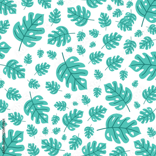 Illustration of leaves pattern. seamless pattern. Modern stylish floral background with leaves.