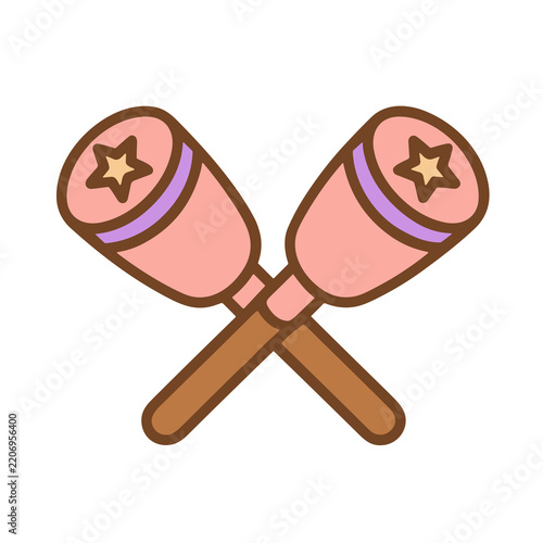 Two crossed maracas icon