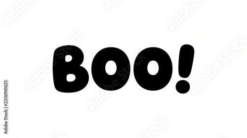 Flat vector typography spelling BOO