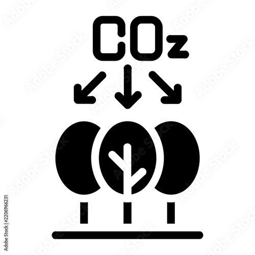 co2 absorption line icon