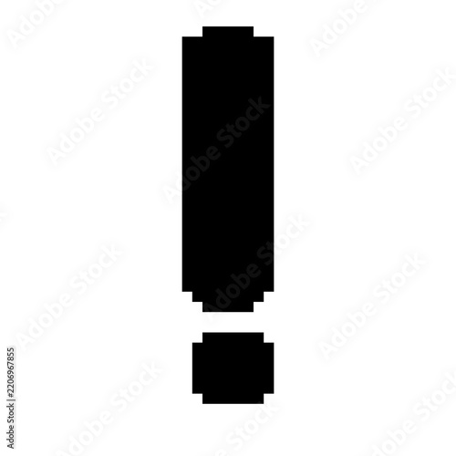 pixel art exclamation mark black alert attention caution symbol icon
