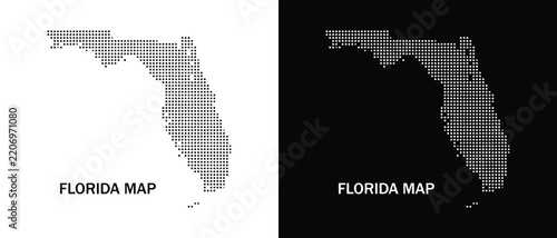 Dotted map of florida state, vector illustration