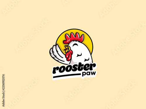 Rooster Mascot Logo with Bold Cartoon Farm Animal Design