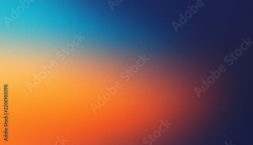 abstract orange and blue gradient background with heavy film grain soft glowing light effect modern dark blurred texture for digital art creative branding website header and ui design