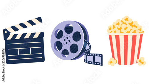Movie theater items illustration