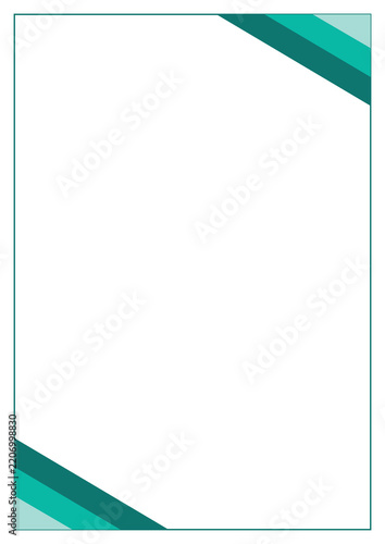 Corporate green abstract geometric border design with diagonal stripes for business documents.