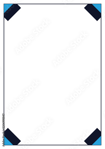 Dark navy and light blue corner block border design for technical manuals and computer manuals.