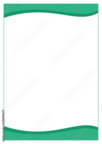 Flowing green wave page border design for eco friendly business stationery and event invitations.