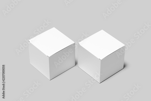 Blank Square Box mockup with white background 3d rendered