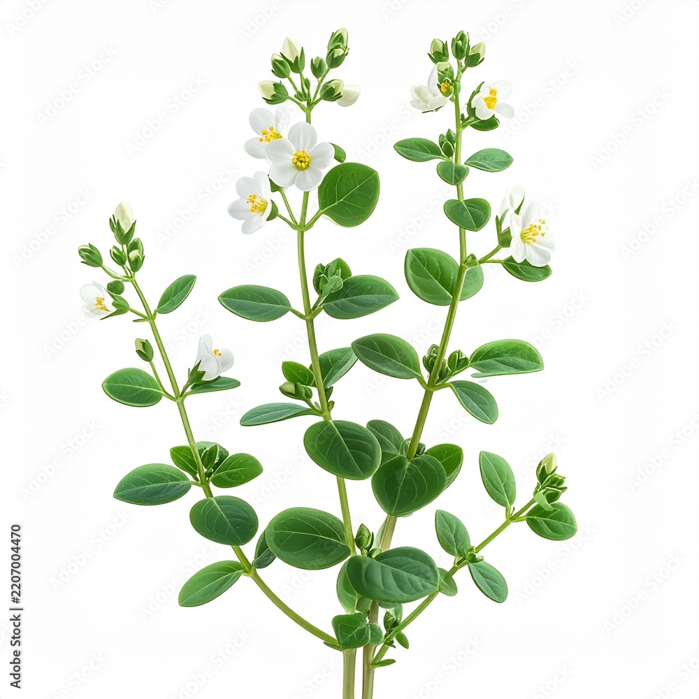 Obraz premium Bacopa monnieri Brahmi Medicinal Herb. Isolated on white background 