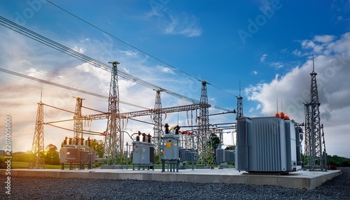 high voltage transformer in contemporary energy facility for efficient power distribution
