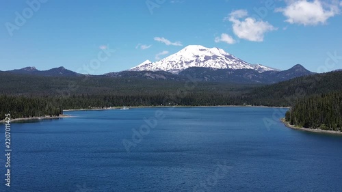 Landing on Elk Lake - Cascade Lakes area in Oregon