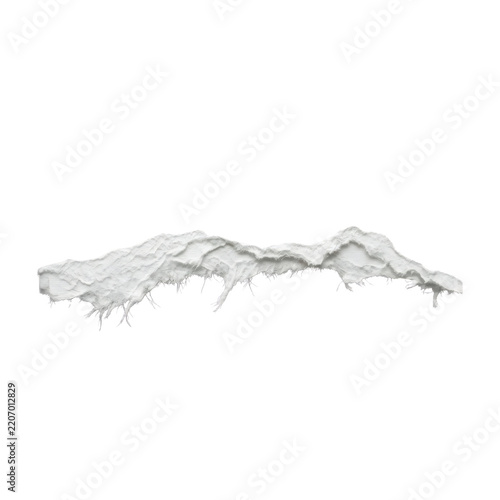 Snow covered roof edge with hanging icicles isolated against a black background
