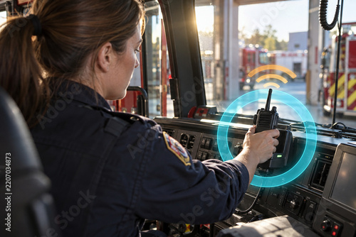 Fire engine cab radio charger readiness check