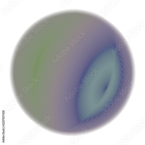 Abstract 3D Colorful Sphere with Gradient Geometric Spiral Patterns