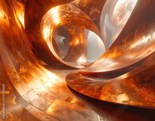 Abstract copper circle