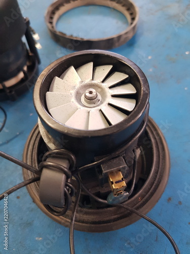 Electric Motor Fan Component Disassembled Detail