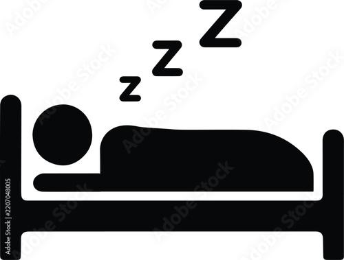 Sleep icon in flat style.
