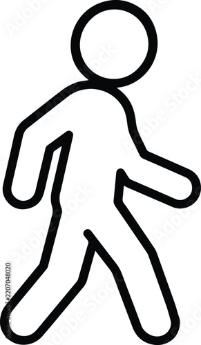 Walker icon in linear style.