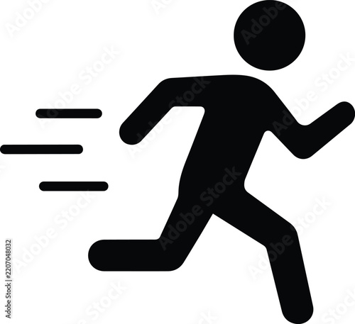 Runner icon in flat style.