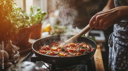 a person cooking in a relaxed manner while multitasking generative ai