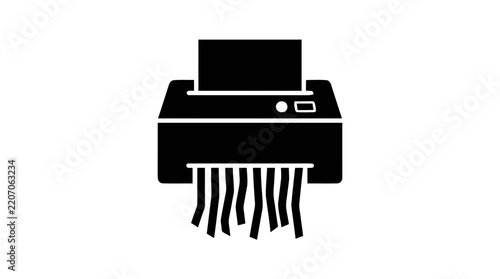 Vector illustration of paper shredder destroying document icon on a transparent background